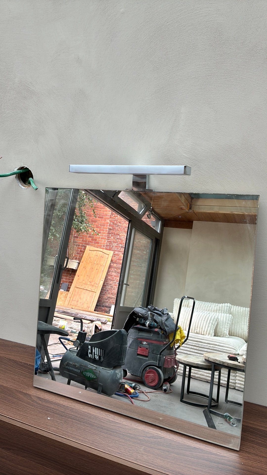 Miroir de salle de bain AVEC lumières, Maison & Meubles, Moins de 100 cm, Carré, Enlèvement, Utilisé