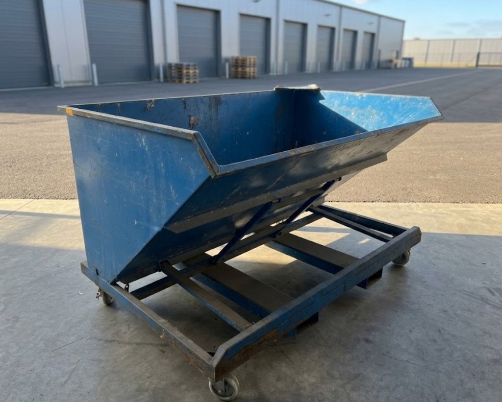 heftruck kiepbak met inrijkoker, Ophalen, Heftruck