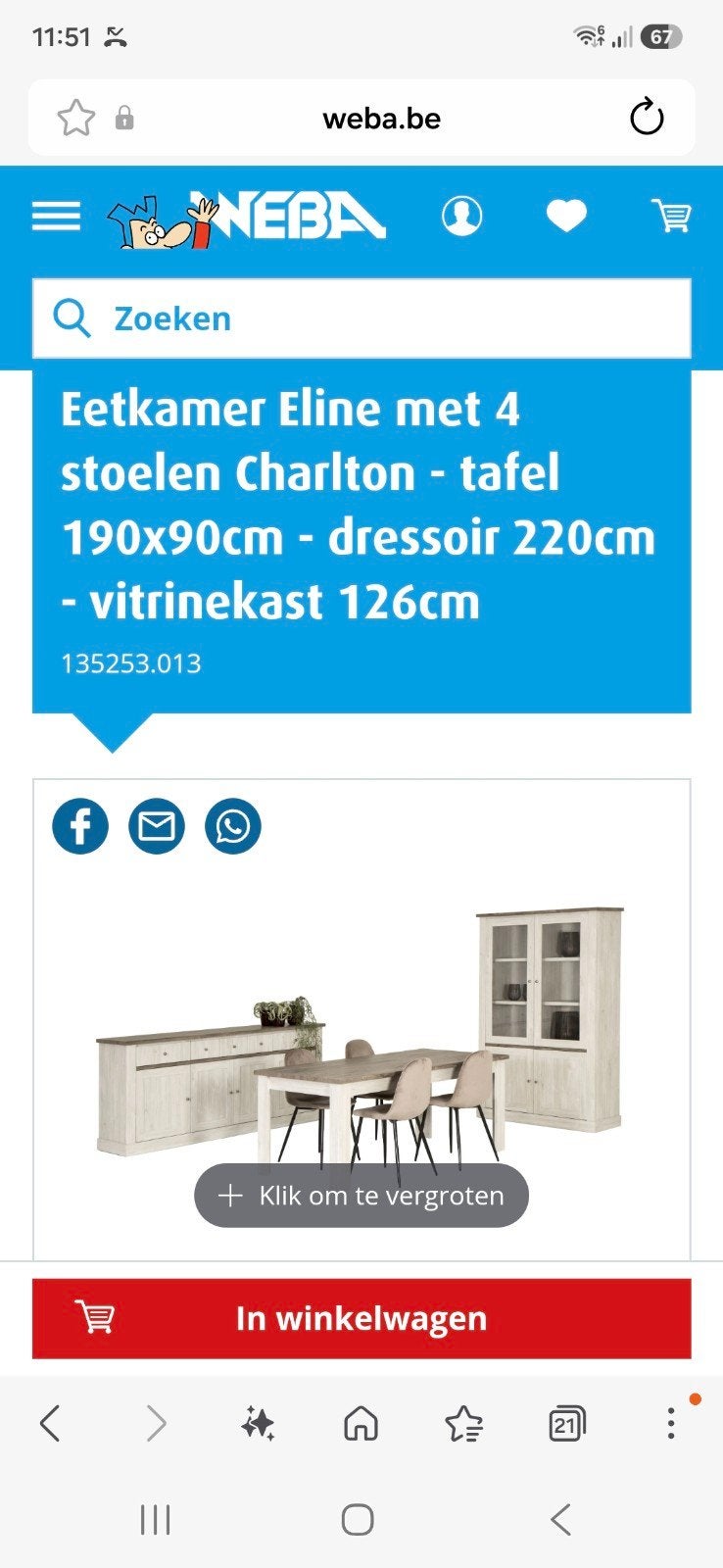 nieuwe meubels te koop, Enlèvement