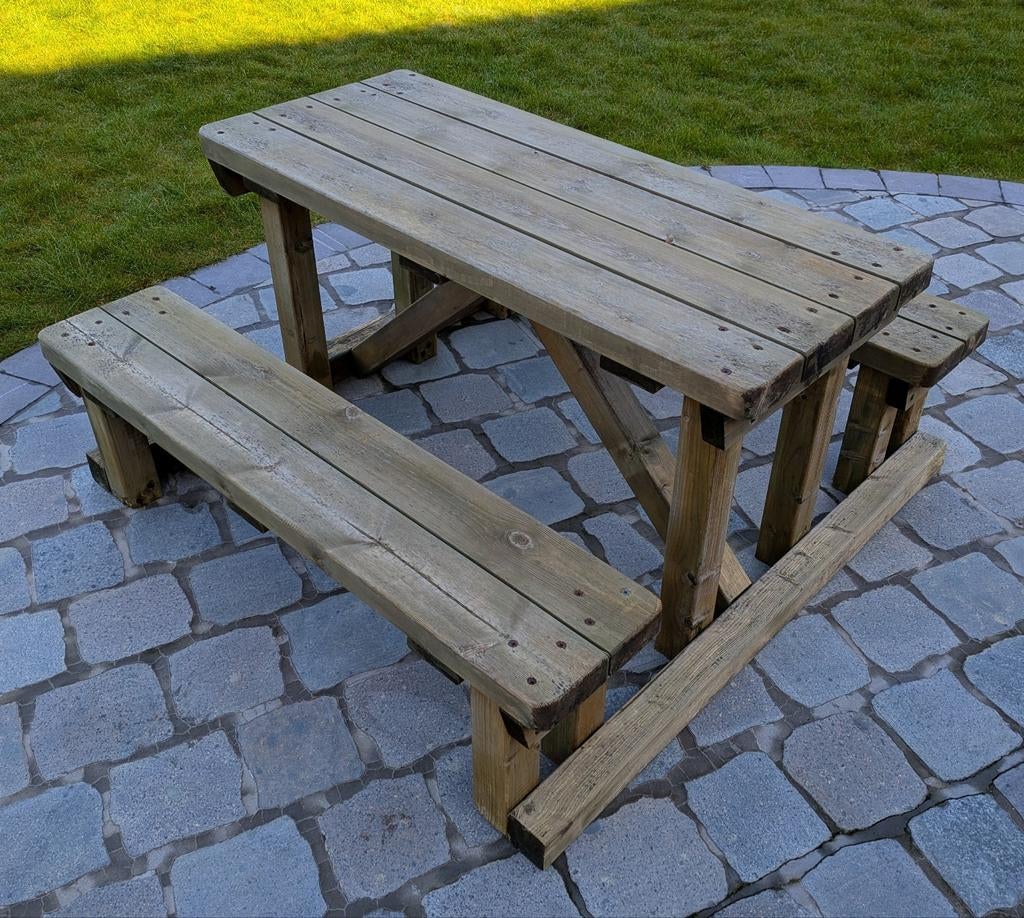 Robuuste stabiele kinder picknicktafel, Tuin en Terras, Picknicktafels, Ophalen