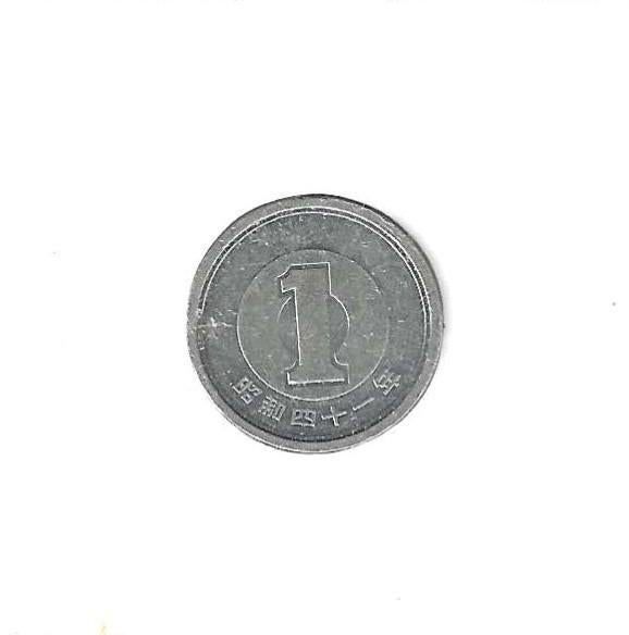 Japan, 1 Yen Yr.41 (1966)., Postzegels en Munten, Munten | Azië, Ophalen of Verzenden, Oost-Azië, Losse munt