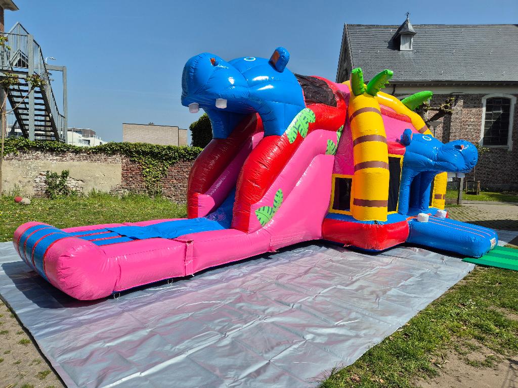 Multiplay Super Hippo Springkasteel, Ophalen, Zo goed als nieuw