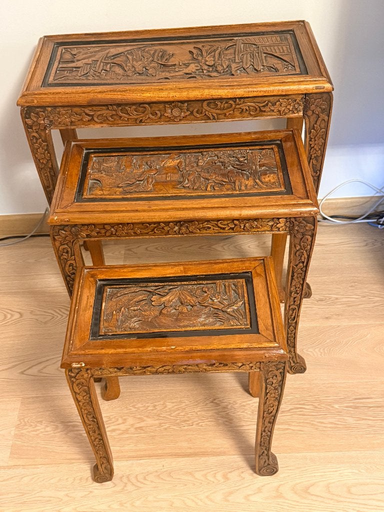 Tables gigogne asiatiques superbes, 55 à 75 cm, Asiatique, chinois ou indien, Enlèvement, Utilisé