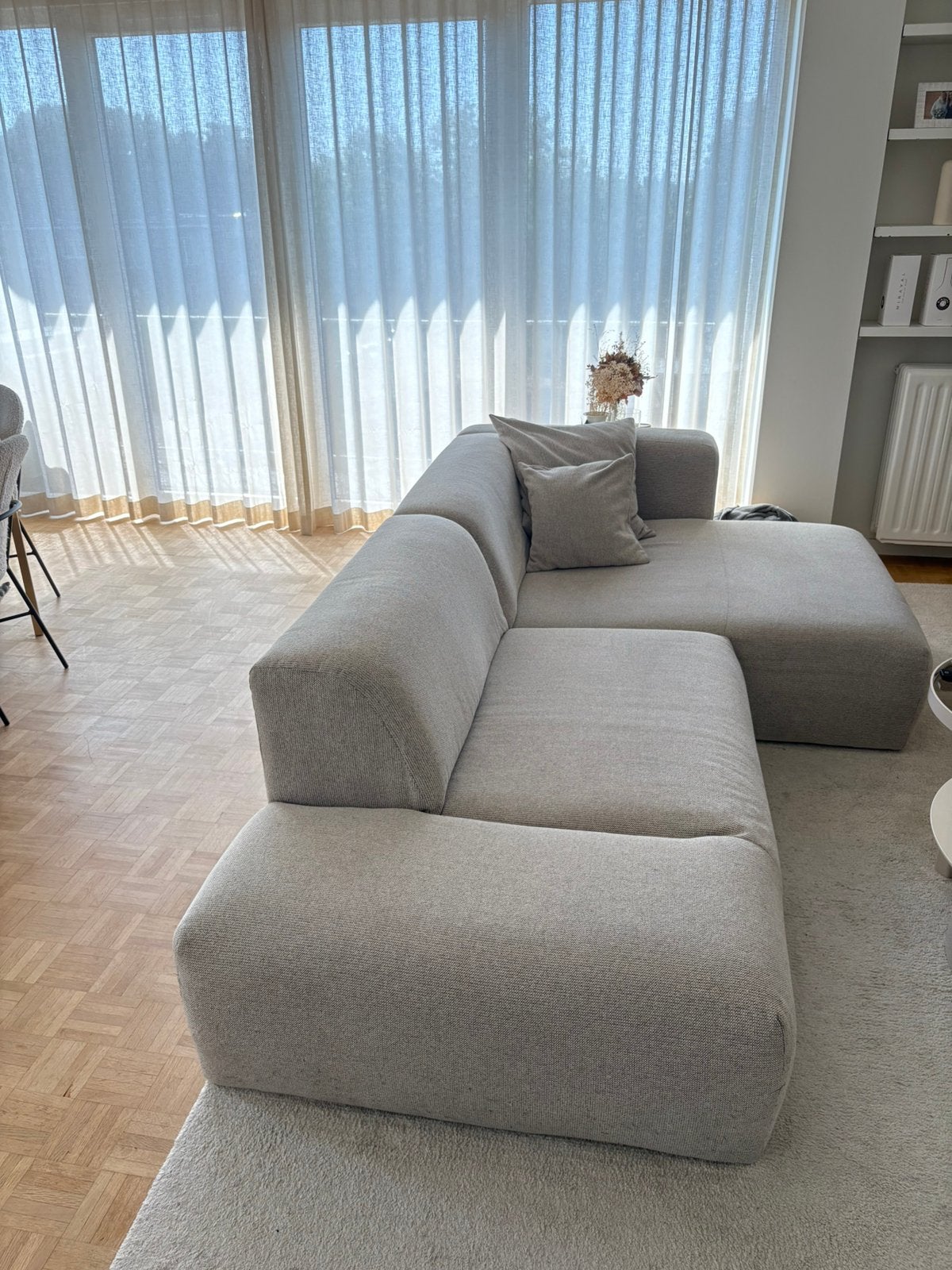 Overstock/Junto Bolt zetel - licht grijs, Trois personnes, 100 à 125 cm, Enlèvement, Utilisé