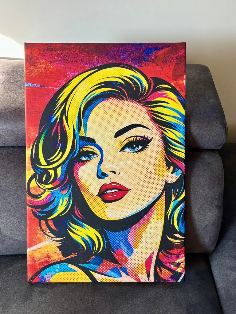 Pop art print op canvas, 40 x 60 cm, Antiek en Kunst, Ophalen