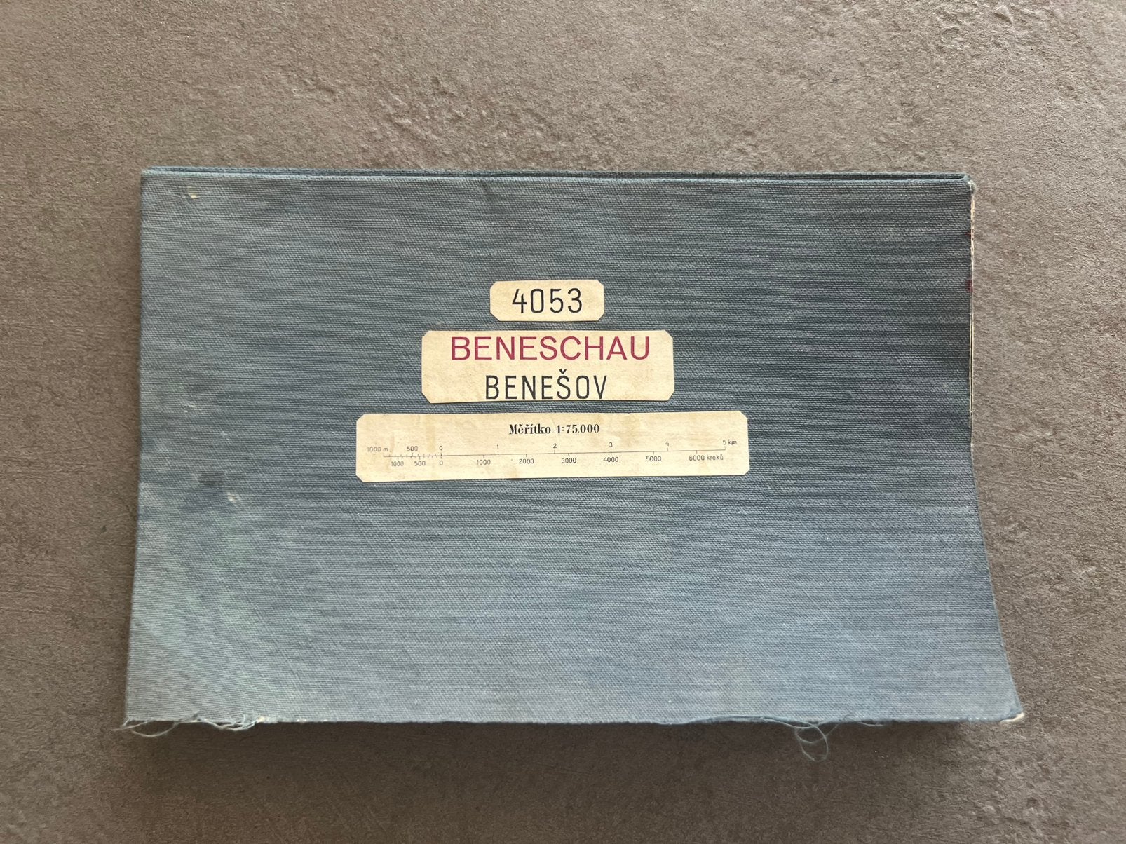 Carte militaire allemande entoilée WW2 – BENESCHAU (Benešov), Enlèvement ou Envoi