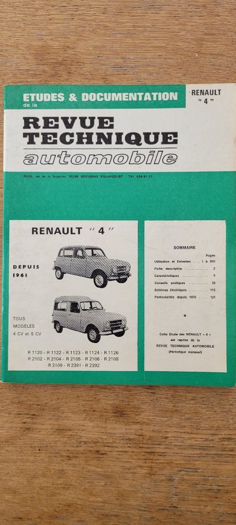 Renault 4 (4L) revue technique, Enlèvement