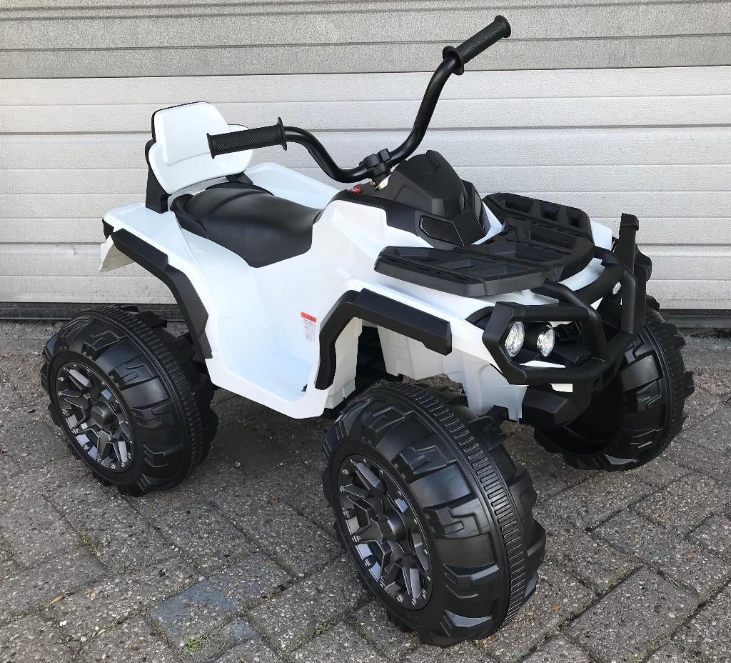 kinderauto kinderaccu Grizzly quad 12v wit + FM Radio + Ver, Ophalen of Verzenden, Nieuw