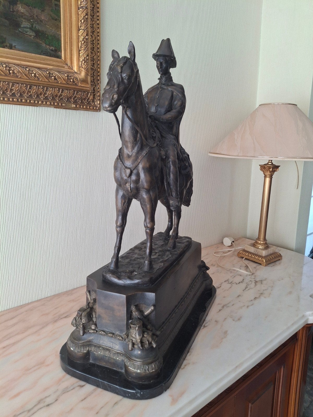 bronzen paard met ruiter, Ophalen, Brons