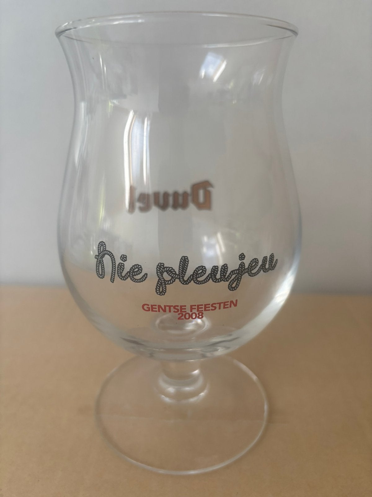 Duvel glas Gentse feesten 2008 “nie pleujeu”, Verzamelen, Biermerken, Ophalen of Verzenden, Nieuw, Duvel