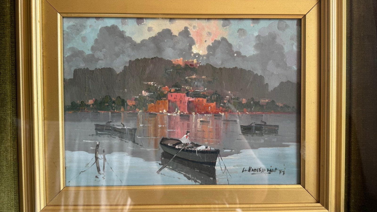 Exclusieve set van 2 originele Italiaanse olieverfschilderij, Ophalen, Klassiek, Gedateerd, Landschap