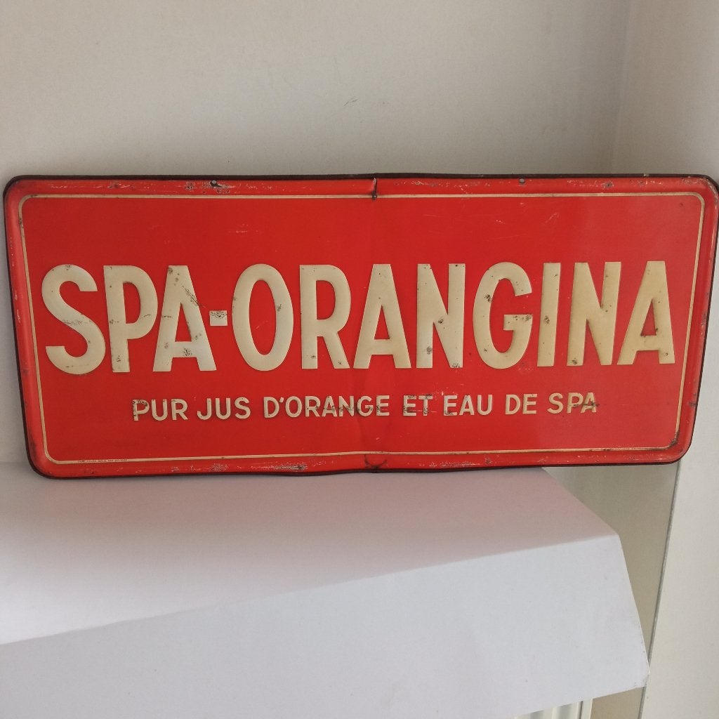 publicité SPA ORANGINA, Collections, Enlèvement ou Envoi, Utilisé, Panneau publicitaire