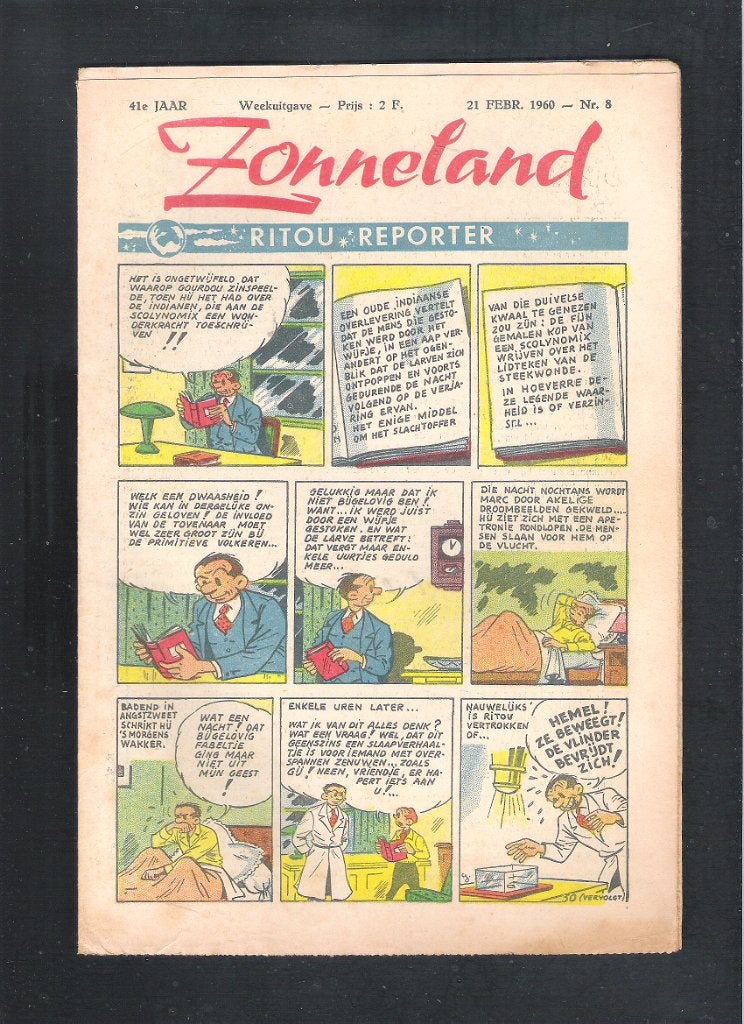 ZONNELAND 21 Febr. 1960 Nr. 8  -  RITOU REPORTER, Ophalen of Verzenden, Gelezen