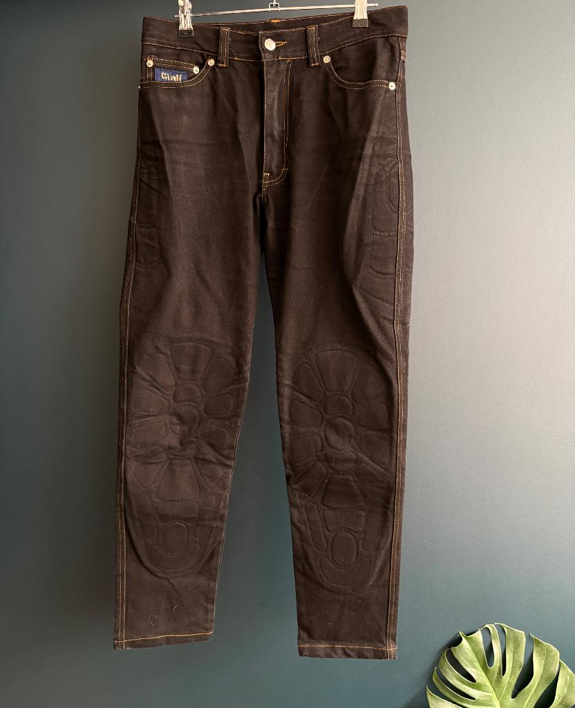 Giali motorcycle jeans zwart, maat 42, Ophalen, Zwart, Zo goed als nieuw, W33 - W36 (confectie 42/44)