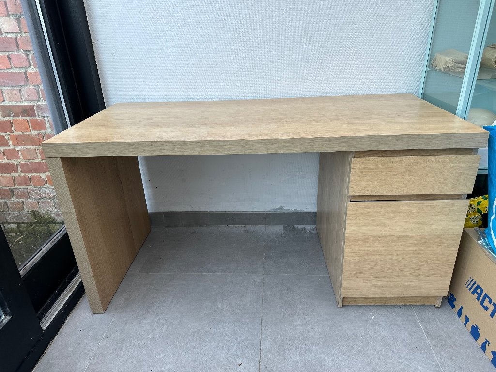 Bureau, Ophalen, Met lades, Gebruikt, Natuurlijk