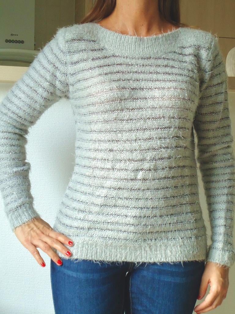 Grijze trui met strass - Lola Liza, Lola & Liza, Ophalen of Verzenden, Gedragen, Maat 34 (XS) of kleiner