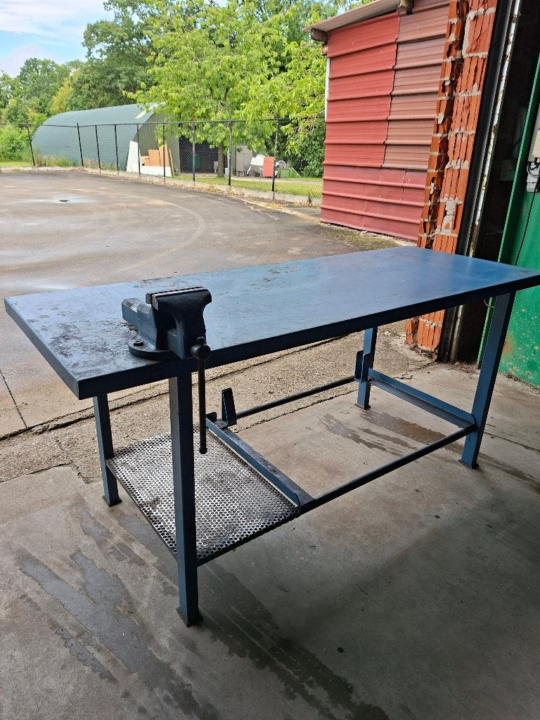 metalen werkbank met bankschroef, Doe-het-zelf en Bouw, Werkbanken, Ophalen, Gebruikt, 170 cm of meer, Bankschroef