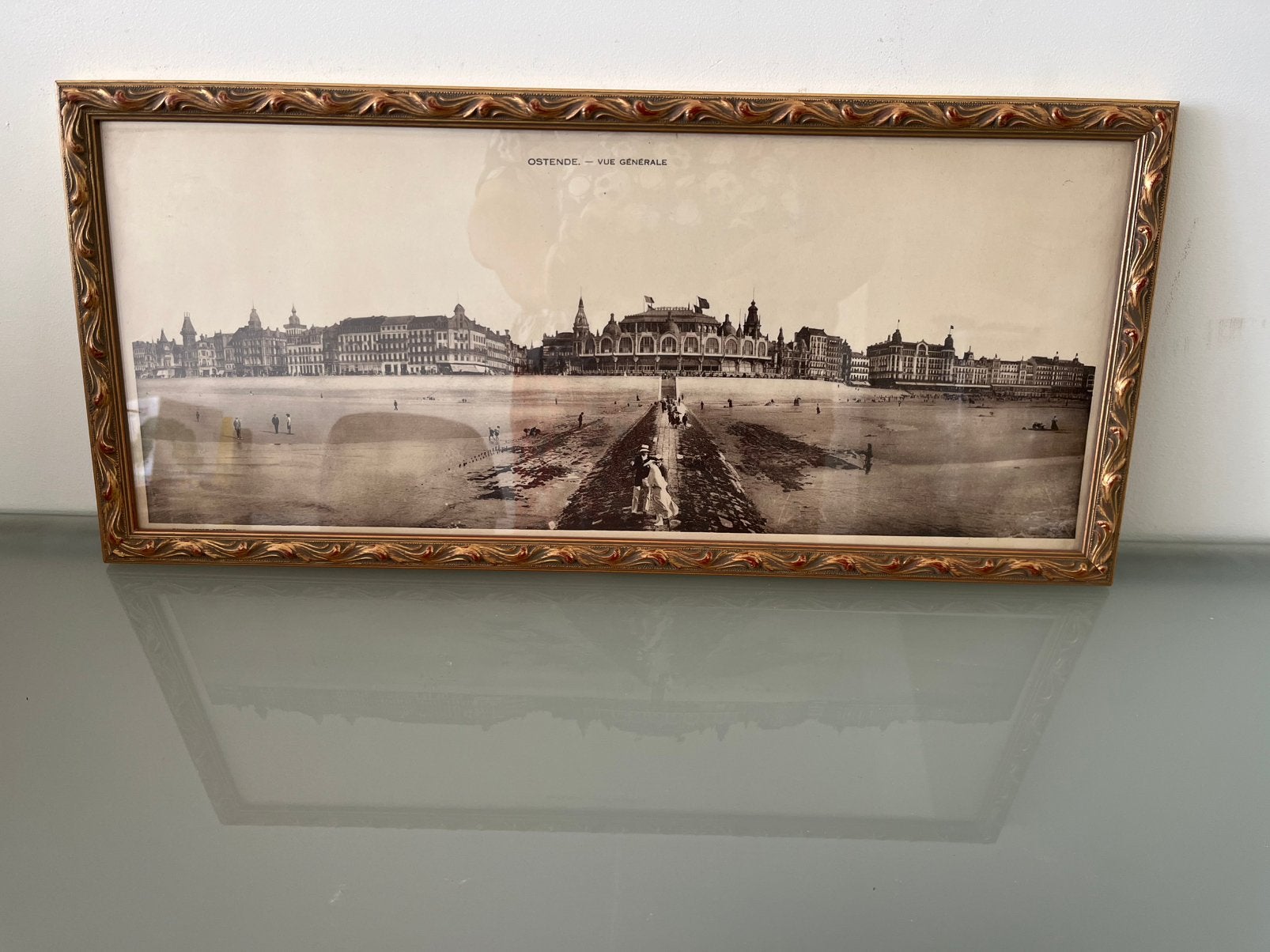 Cadre de style art déco avec image du casino d'Ostende, Enlèvement ou Envoi