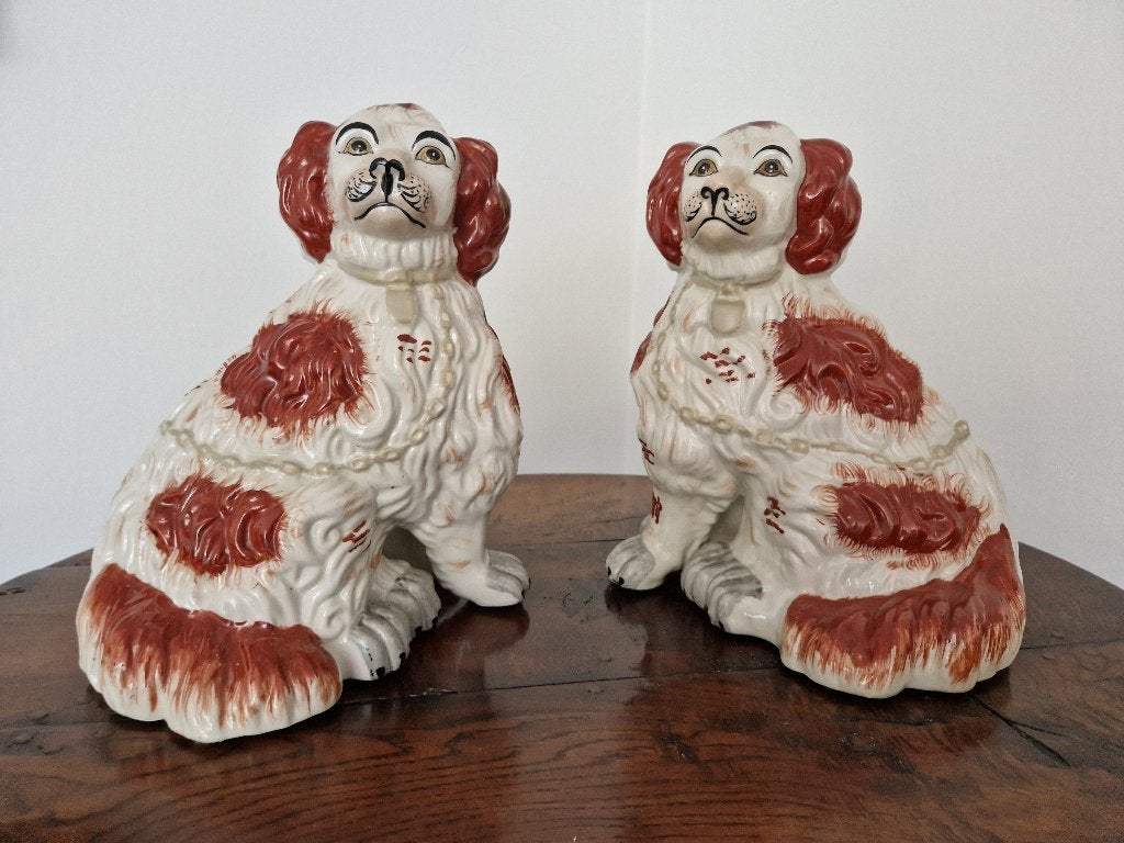 STAFFORSHIRE 2 grote Engelse honden  hoogte 30 cm, Antiek en Kunst, Antiek | Keramiek en Aardewerk, Ophalen