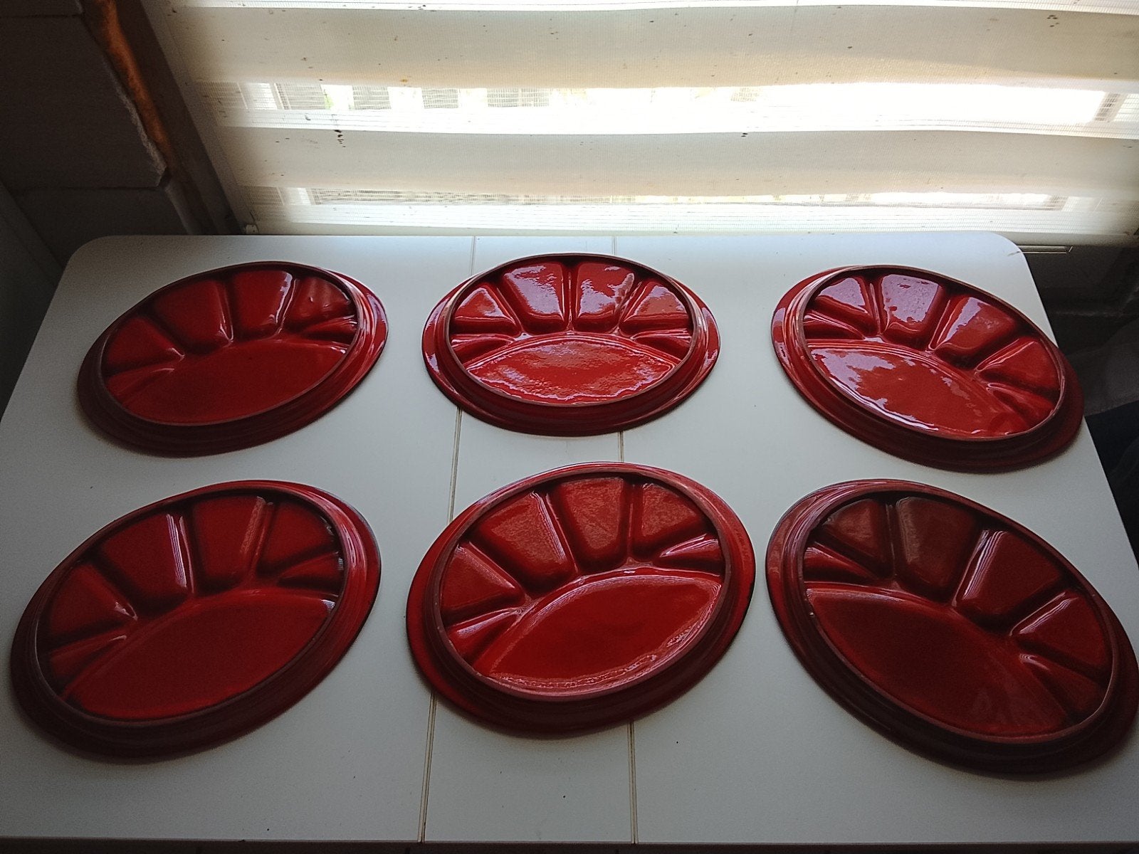 Set de 6 Assiettes en céramique année 1960 - 1970, Antiquités & Art, Enlèvement