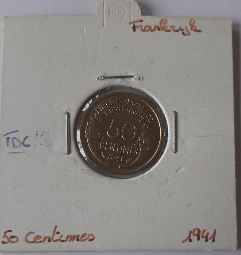 France 50 centimes 1941 en bel état, Enlèvement ou Envoi, France
