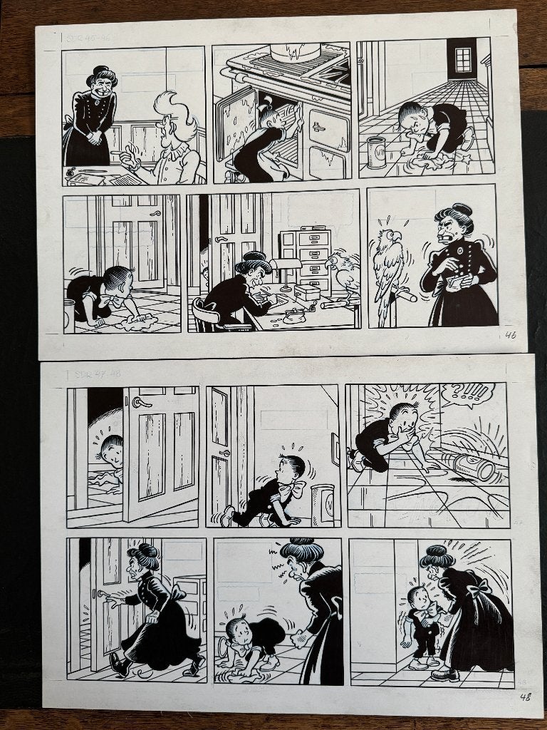 Originele Pagina "Suske De Rat" door Luc Morjeau, Boeken, Stripverhalen, Eén stripboek, Ophalen of Verzenden, Zo goed als nieuw