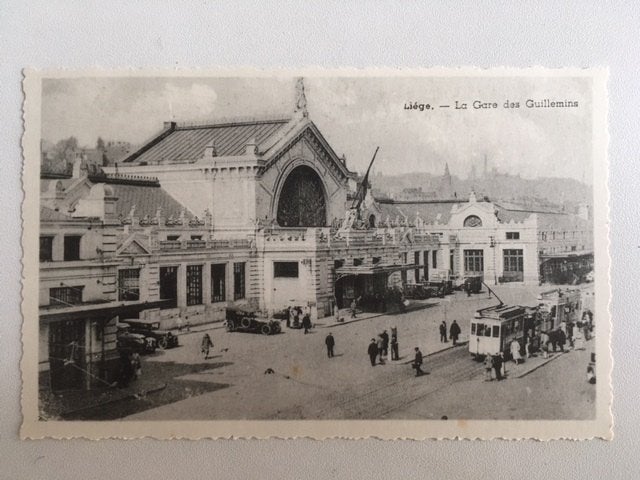 Oude Postkaart Liège. La Gare des Guillemins, Verzamelen, Ophalen, 1920 tot 1940, Ongelopen, Luik