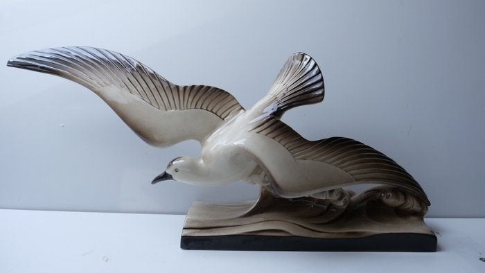 Statue Art Déco d'une mouette en vol 70cm 1930, Enlèvement, Art deco, Statue