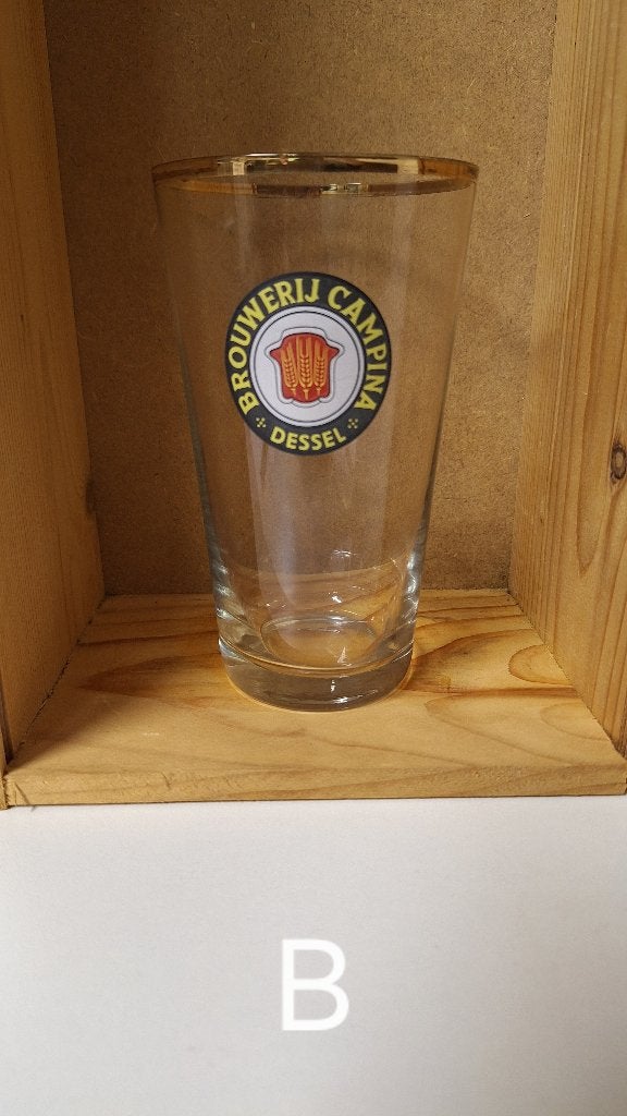 bierglas Campina (nr B), Verzamelen, Biermerken, Ophalen, Gebruikt, Glas of Glazen, Overige merken