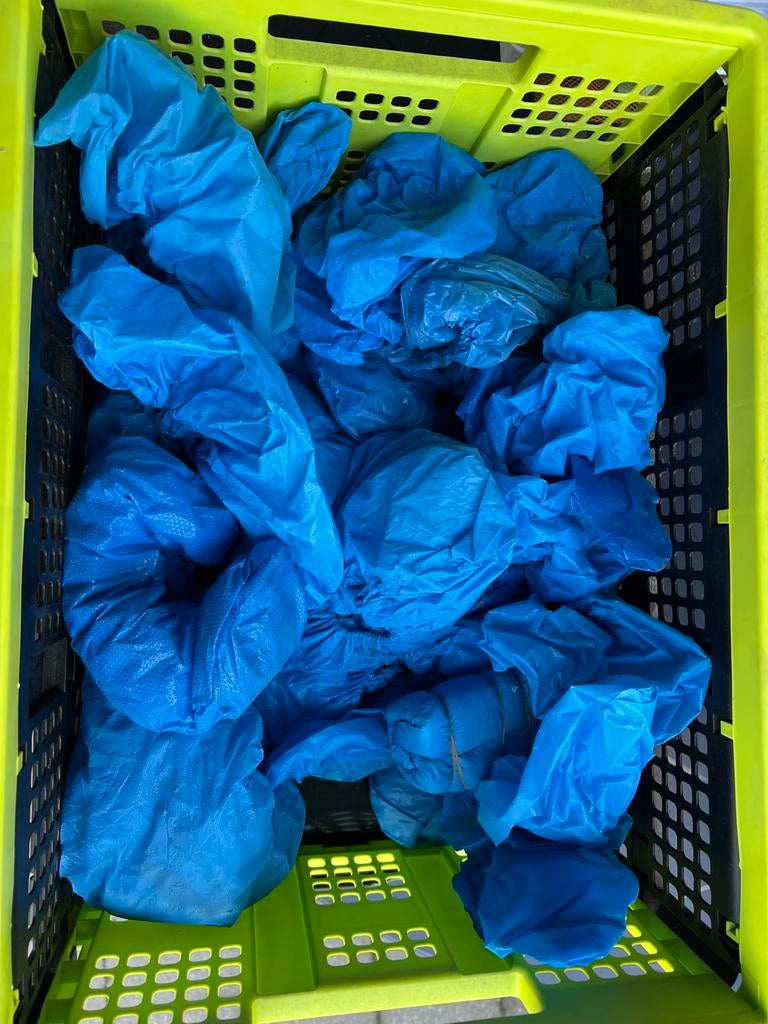 Overschoentjes blauw, Ophalen, Zo goed als nieuw