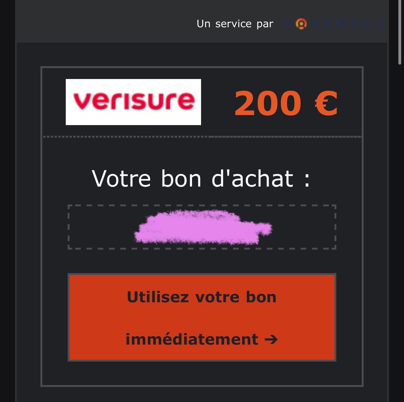 Bon achat verisure 200€, Tickets & Billets