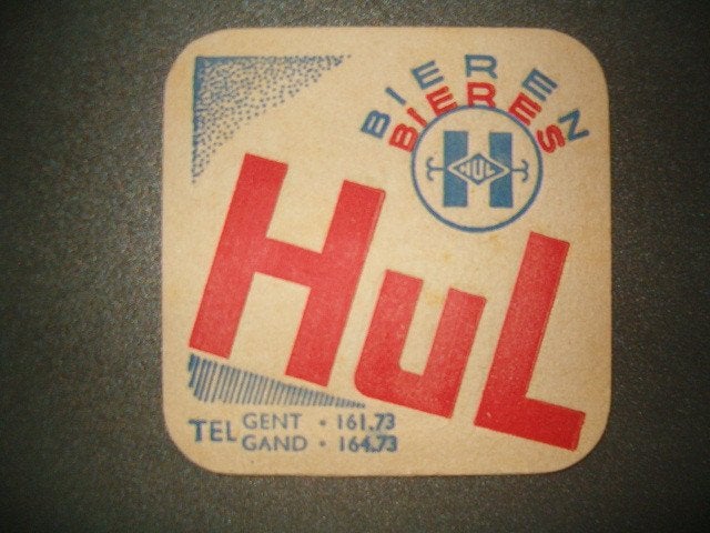 Tapis à bière Hul Merelbeke 14:95 x 95 mm, Enlèvement ou Envoi, Utilisé, Sous-bock