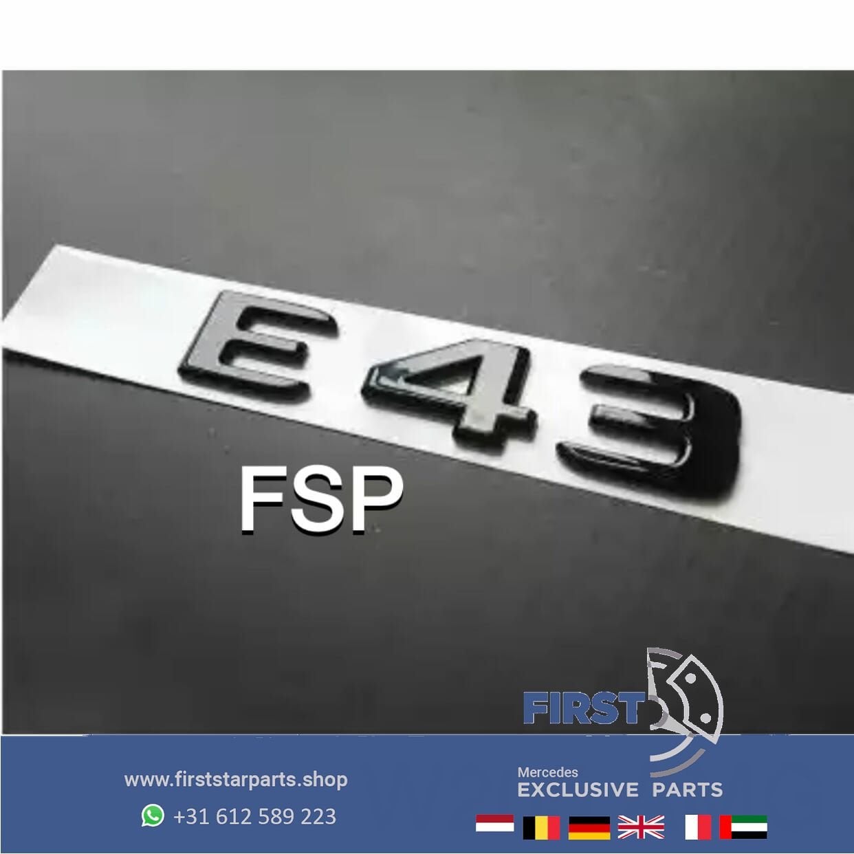W213 W238 C238 E43 EMBLEEM ZWART AMG LOGO Mercedes E Klasse, Arrière, Utilisé, -, -