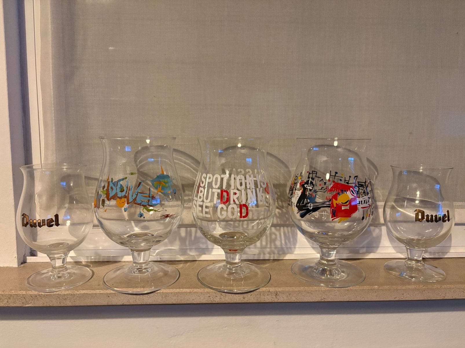 Selectie van 5 Duvelglazen, Verzamelen, Ophalen, Zo goed als nieuw