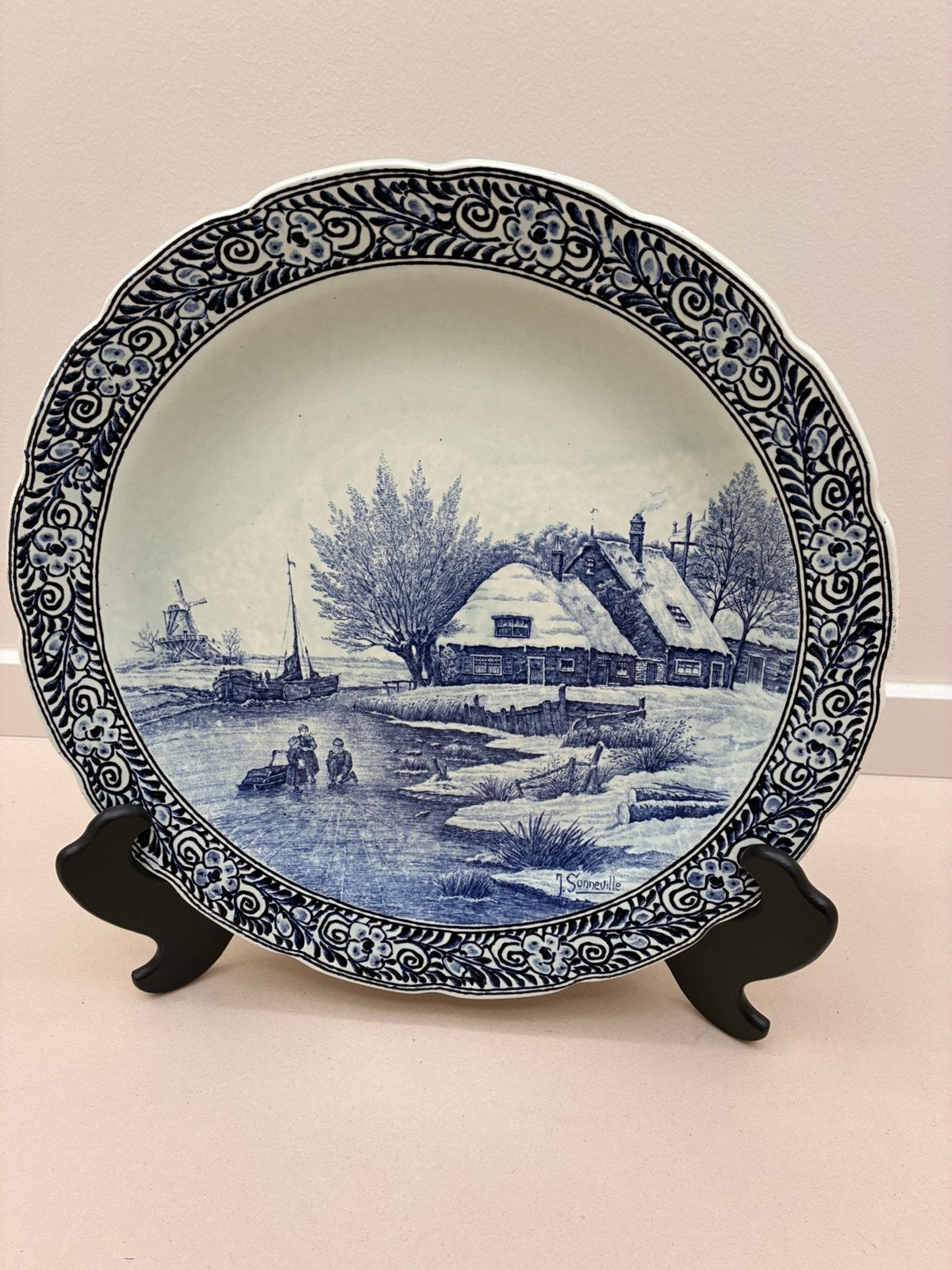 Bord Delft 40cm diameter, Antiek en Kunst, Ophalen of Verzenden