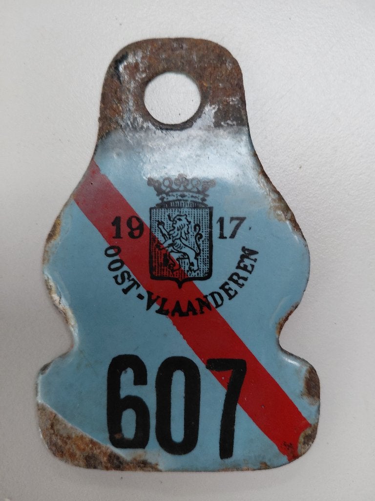 antieke fietsplaat 1917    607, Ophalen