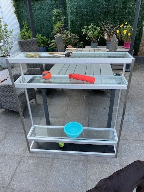 Mooie open Kewlox badkamerrek (Glas & Inox)–Zeer nette staat, Huis en Inrichting, Badkamer | Badkamermeubels, Zo goed als nieuw