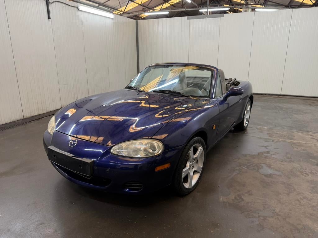 Mazda MX-5 1.6i 16V 2003 146000km, Auto's, Beige, Cabriolet, Blauw, Bedrijf