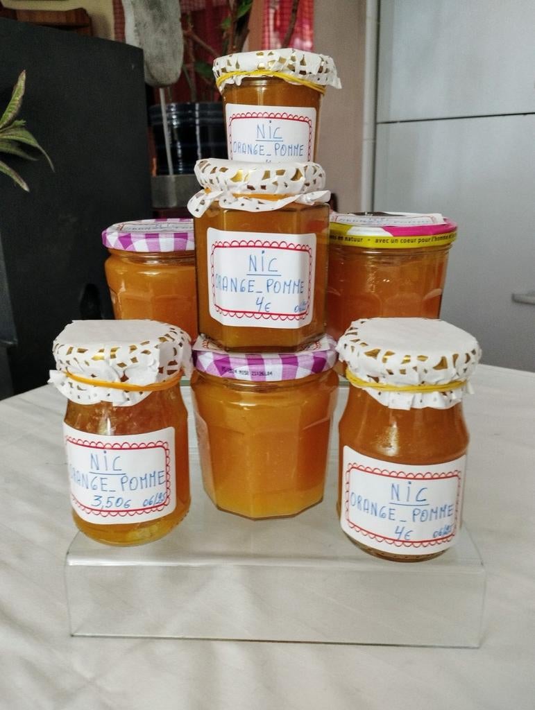 Confiture MAISON ARTISANALE à L'ORANGE/POMME, Divers, Enlèvement
