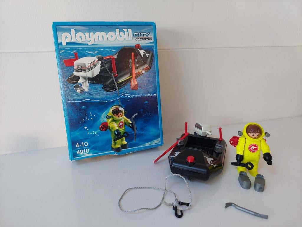 playmobil city action 4910 zodiac met duiker, Ophalen of Verzenden, Gebruikt, Complete set