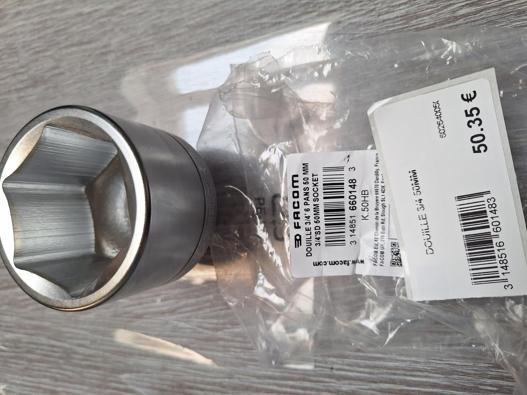 Douille facom 3/4'" 6 pans 50mm K.50HB valeur 50.25€, Enlèvement, Neuf