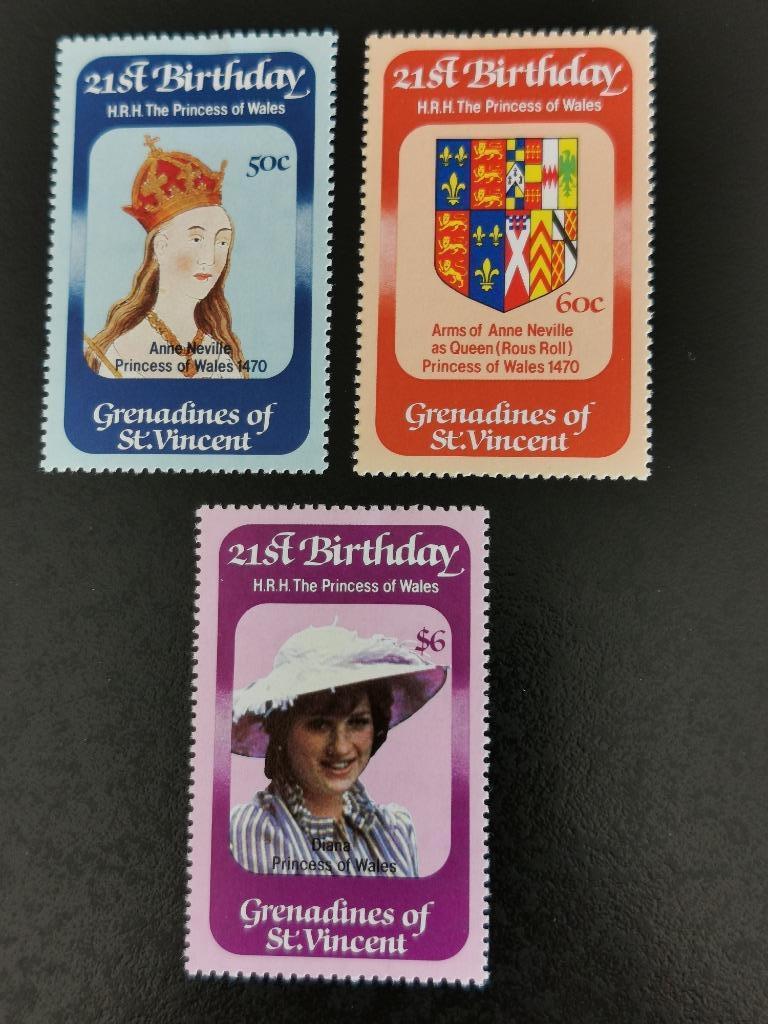Grenadines (ST V) 1982 - 21 ans de la princesse Diana *, Enlèvement ou Envoi, Non oblitéré, Amérique du Nord