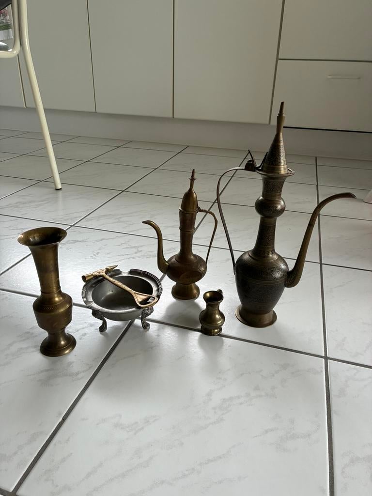 Indische koperen antieke theepotten, Antiek en Kunst, Antiek | Brons en Koper, Ophalen, Koper