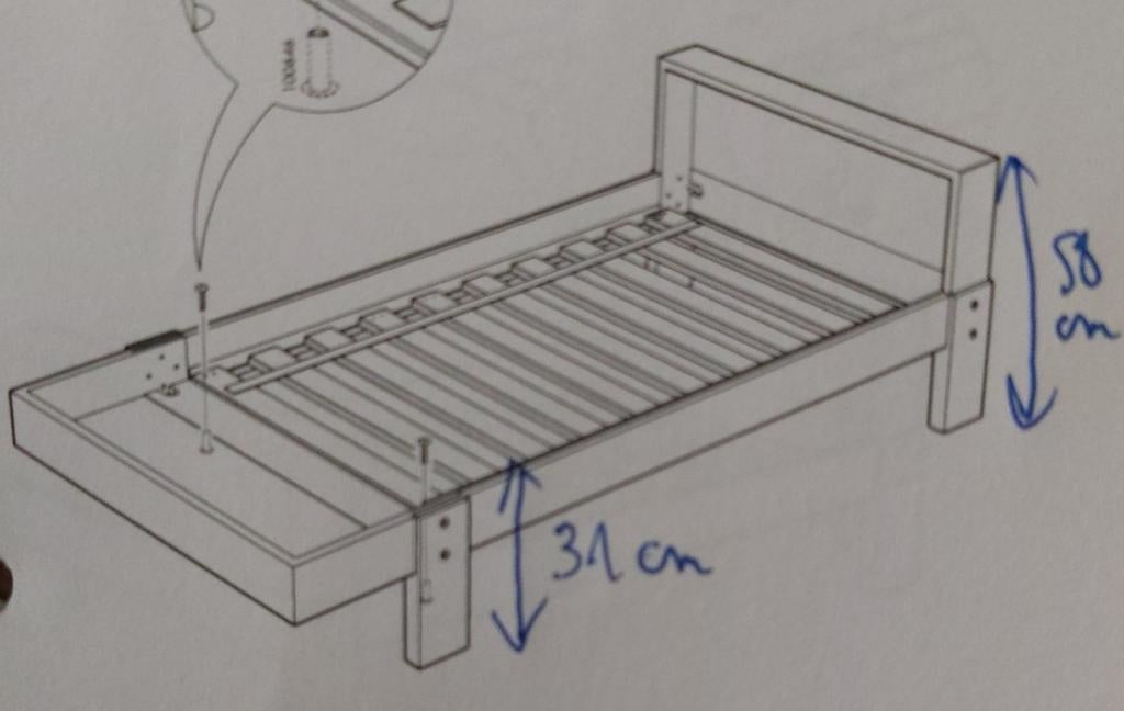IKEA VIKARE lit enfant évolutif en pin massif, Enfants & Bébés, Enlèvement, Utilisé, Matelas