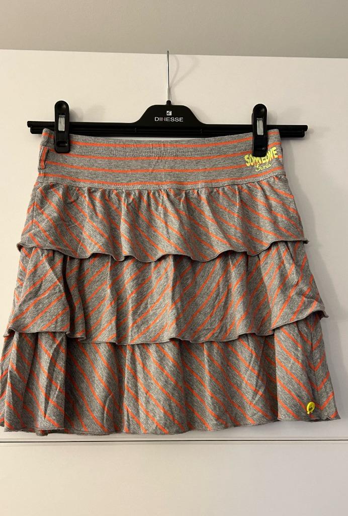 Someone grijze rok met oranje strepen maat 164, Kinderen en Baby's, Kinderkleding | Maat 164, Meisje, Ophalen of Verzenden, Zo goed als nieuw