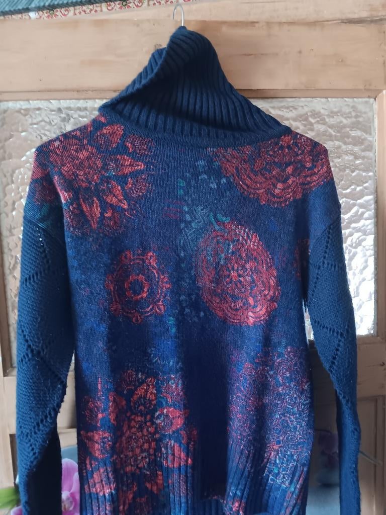 Pull bleu orange Desigual, Enlèvement ou Envoi, Comme neuf, Taille 34 (XS) ou plus petite, Desigual