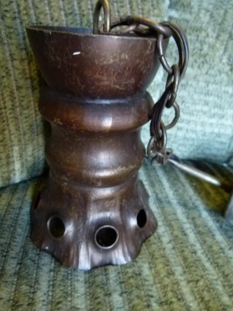 6x vintage brutalisme hanglamp brons 60er stukprijs, Ophalen, Huis en Inrichting