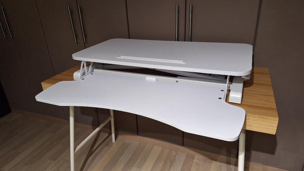 Bureau debout - réglable en hauteur (blanc), Enlèvement, Comme neuf, Réglable en hauteur