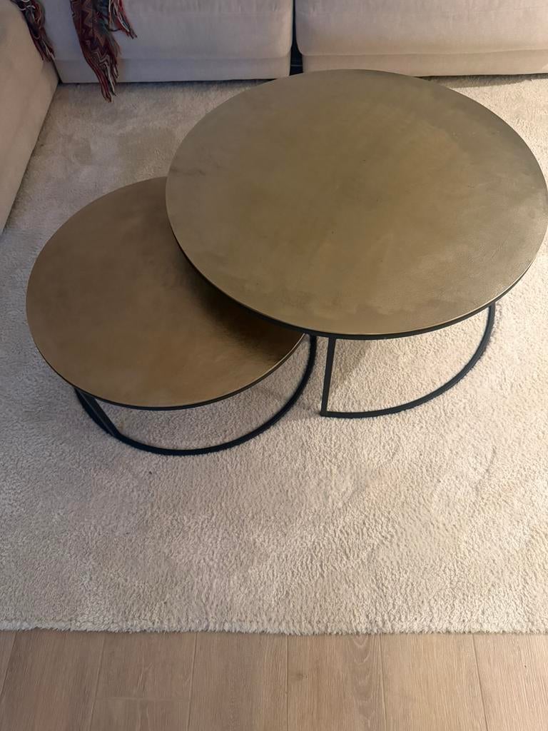 2 ronde salontafels, Huis en Inrichting, Tafels | Salontafels, Ophalen, Zo goed als nieuw