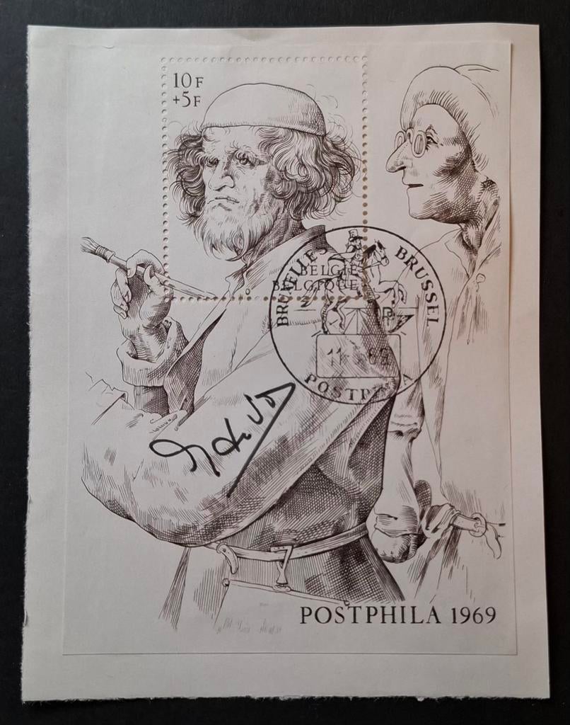 Belgique : COB 1491-BL45 (●) Postphila II 1969., Enlèvement ou Envoi, Art, Affranchi, Timbre-poste
